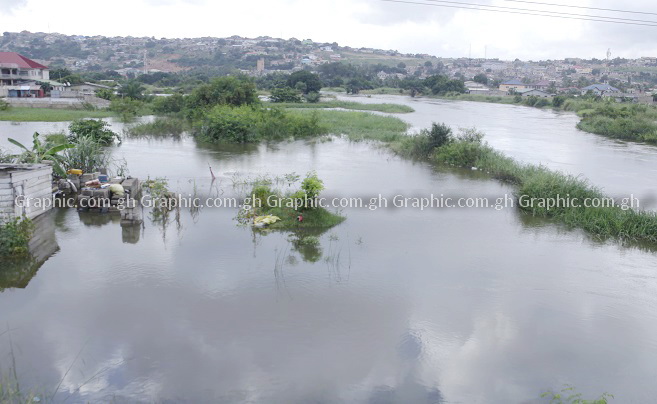 A flooded area at Tetegu